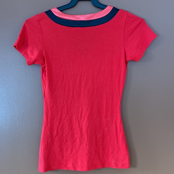 Ricki’s T-shirt style blouse with red and black satin inserts. Size XS. - Picture 2 of 9